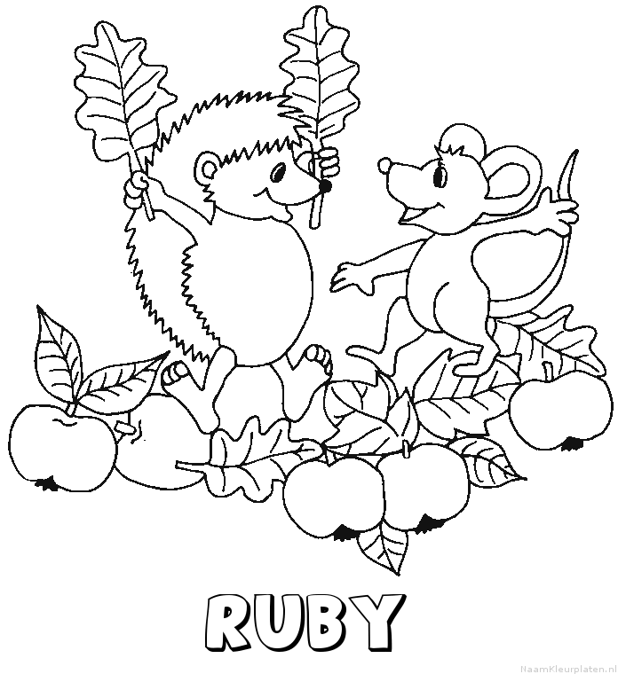 Ruby egel kleurplaat