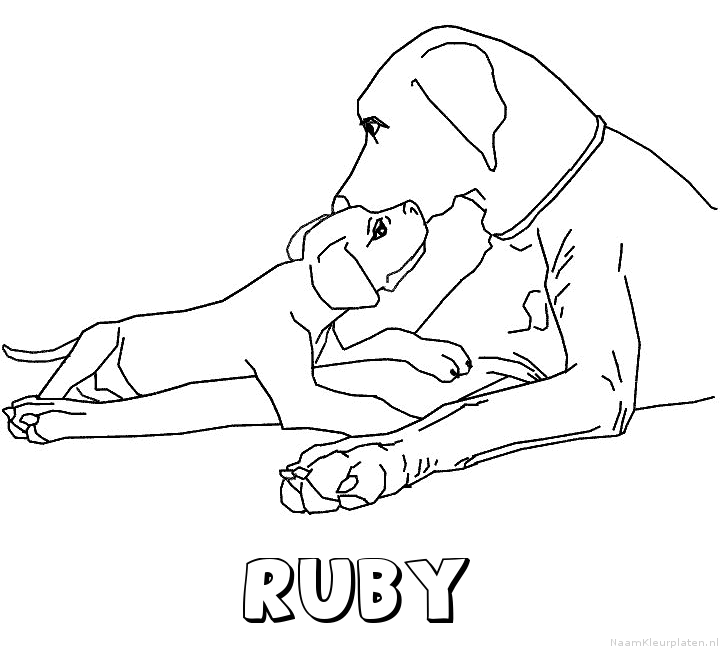 Ruby hond puppy kleurplaat