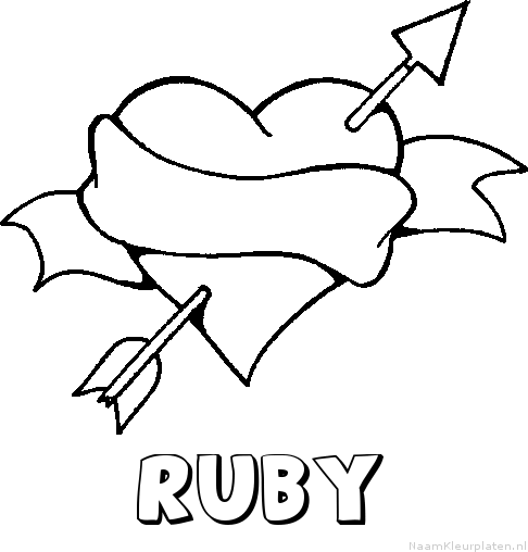 Ruby liefde kleurplaat