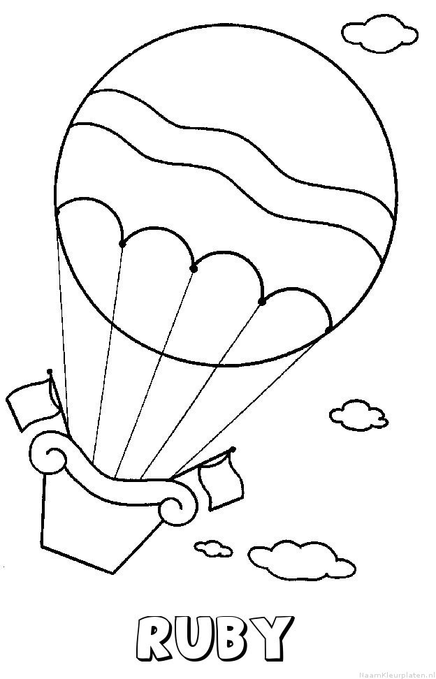 Ruby luchtballon kleurplaat
