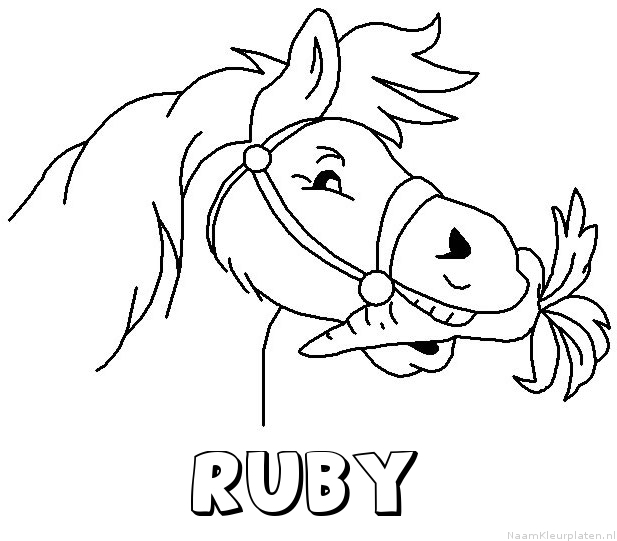 Ruby paard van sinterklaas kleurplaat