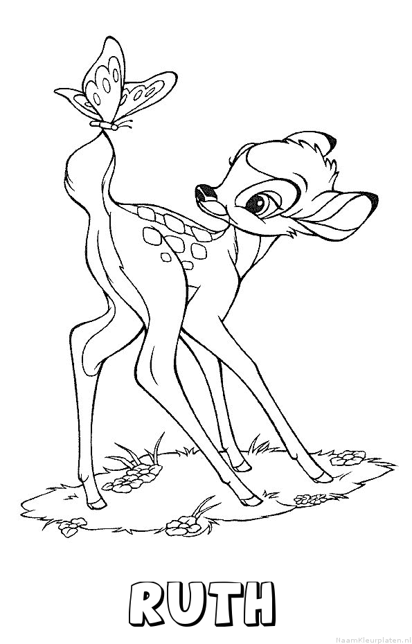 Ruth bambi kleurplaat