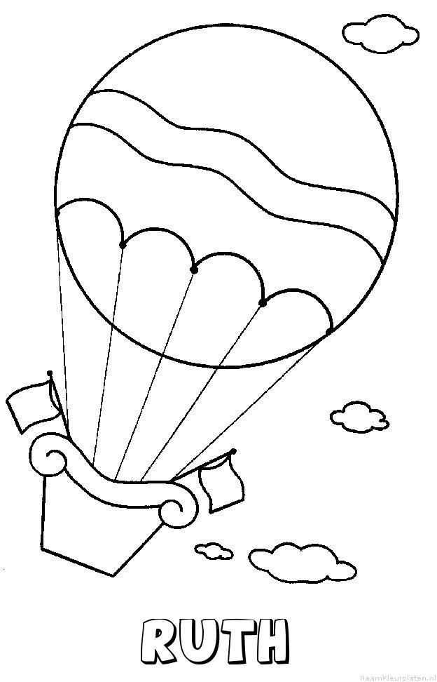 Ruth luchtballon kleurplaat