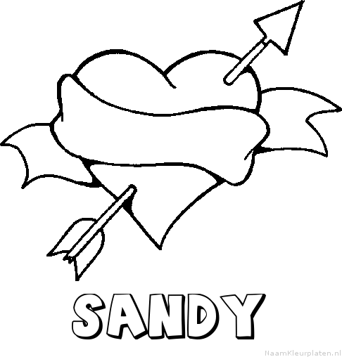Sandy liefde kleurplaat