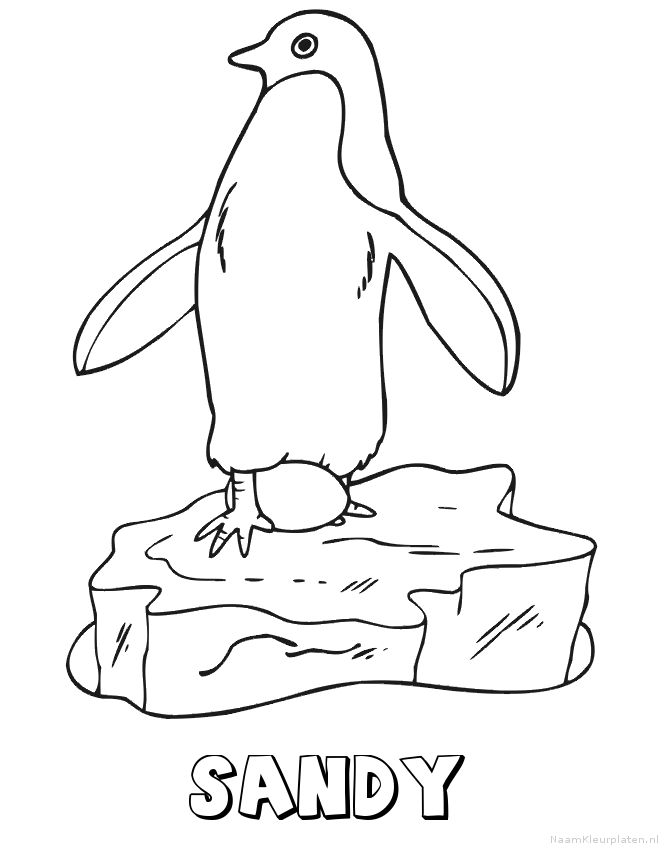 Sandy pinguin kleurplaat