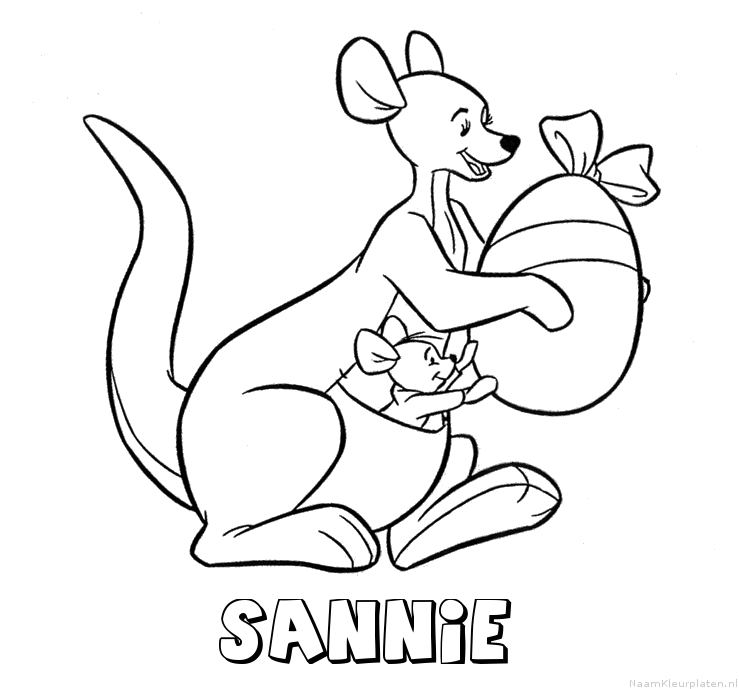 Sannie kangoeroe kleurplaat