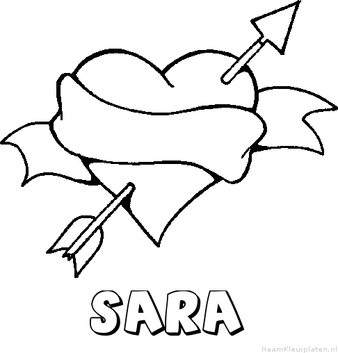 Sara liefde kleurplaat