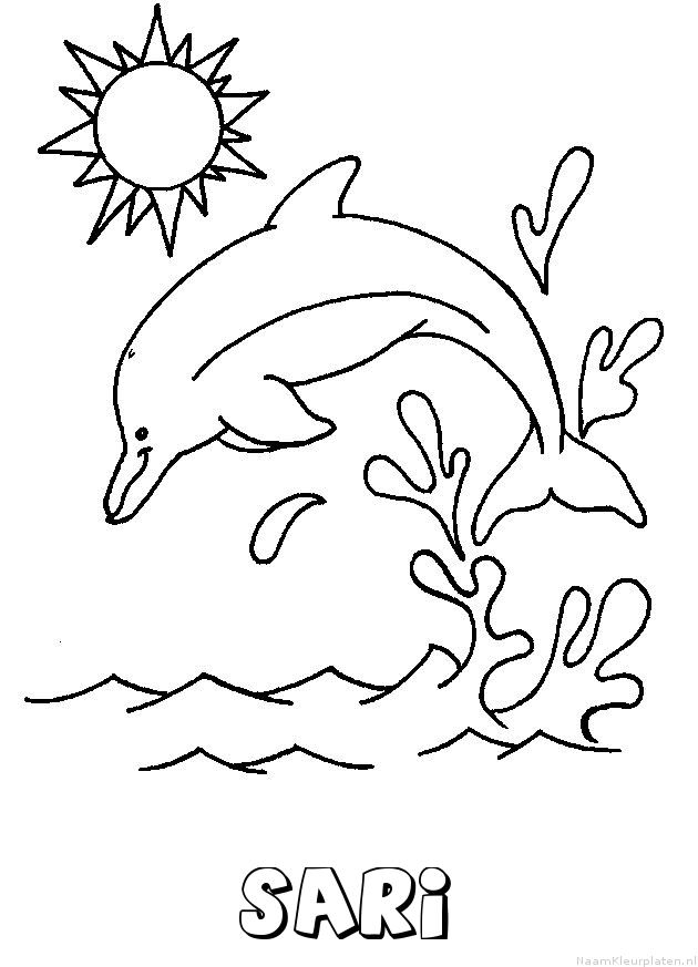 Sari dolfijn kleurplaat