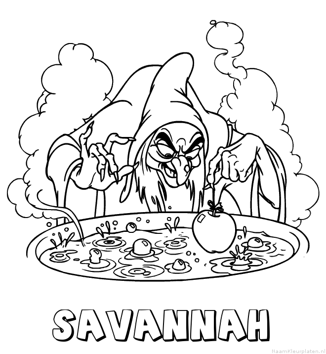 Savannah heks kleurplaat