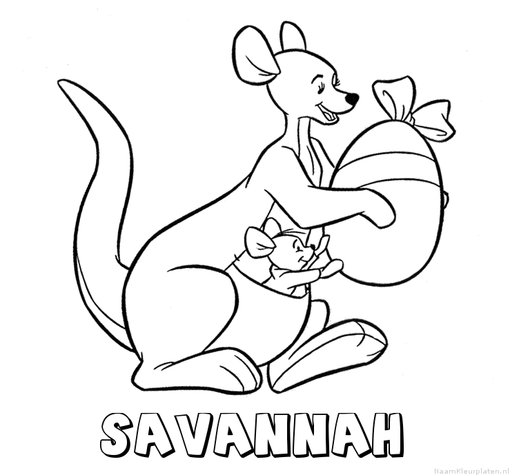 Savannah kangoeroe kleurplaat