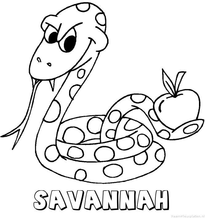 Savannah slang kleurplaat