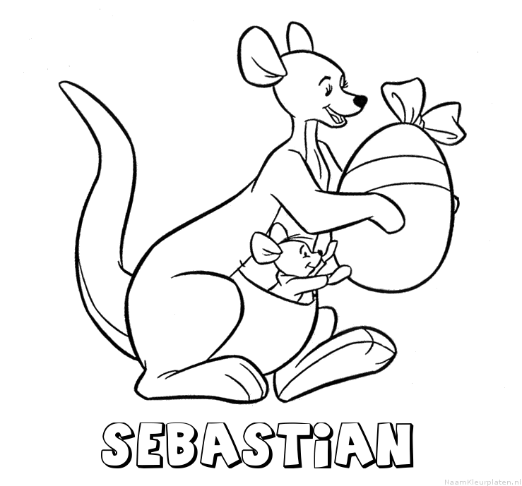 Sebastian kangoeroe kleurplaat