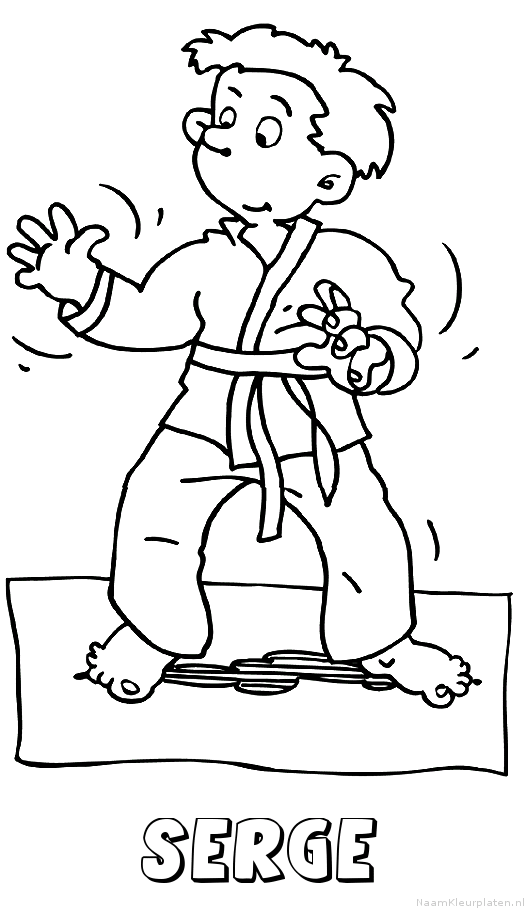Serge judo kleurplaat