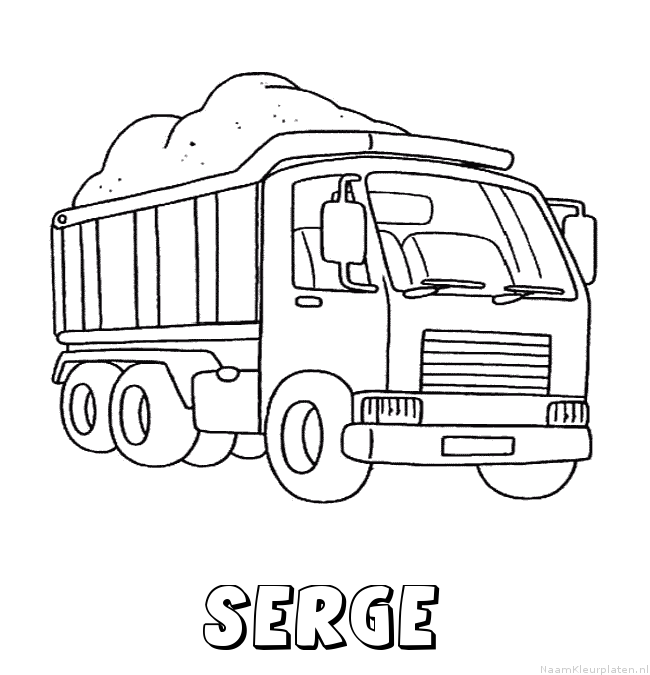Serge vrachtwagen kleurplaat