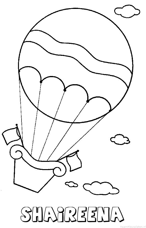Shaireena luchtballon kleurplaat