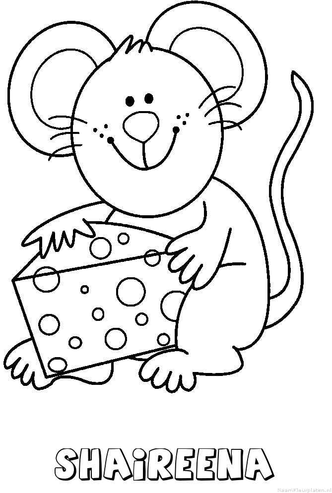 Shaireena muis kaas kleurplaat