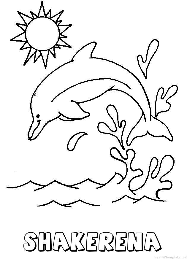 Shakerena dolfijn kleurplaat