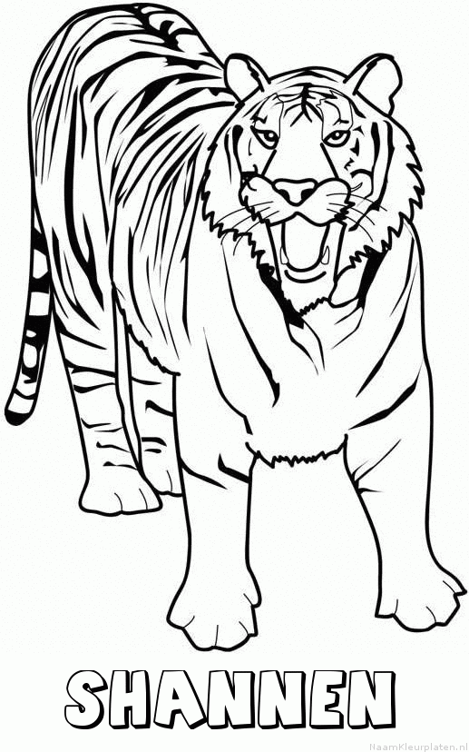 Shannen tijger 2 kleurplaat