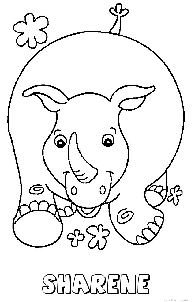 Sharene neushoorn kleurplaat