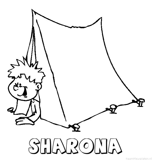 Sharona kamperen kleurplaat