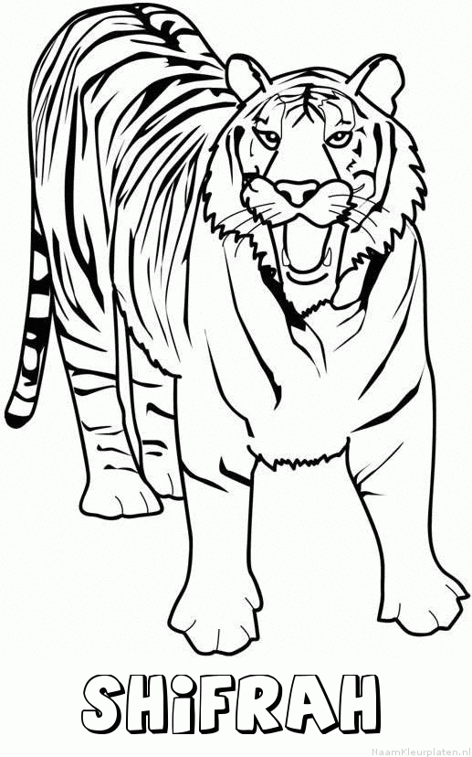 Shifrah tijger 2 kleurplaat