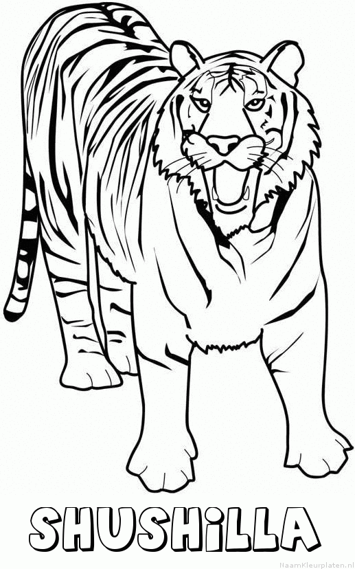Shushilla tijger 2 kleurplaat