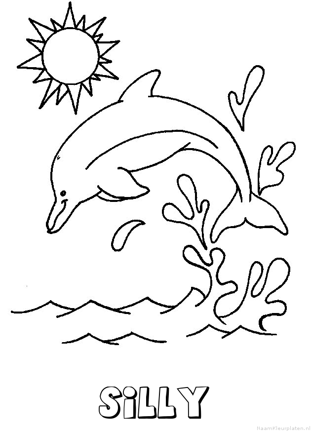 Silly dolfijn kleurplaat