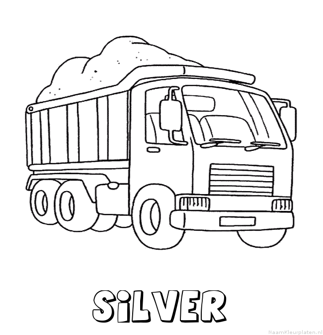 Silver vrachtwagen kleurplaat