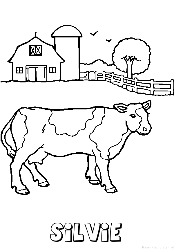 Silvie koe kleurplaat