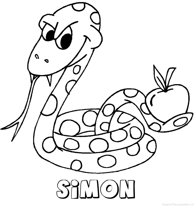 Simon slang kleurplaat