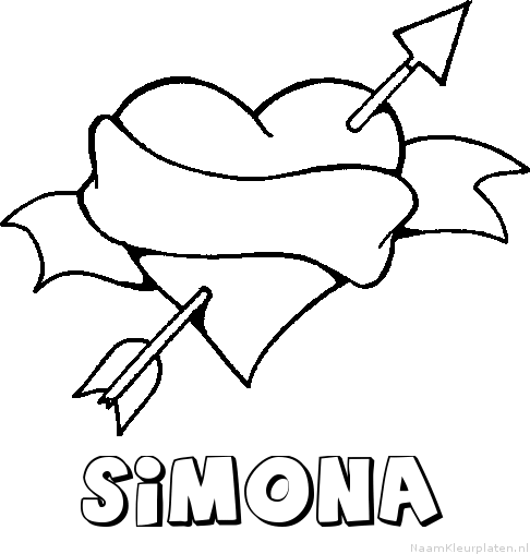 Simona liefde kleurplaat