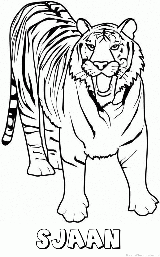 Sjaan tijger 2 kleurplaat