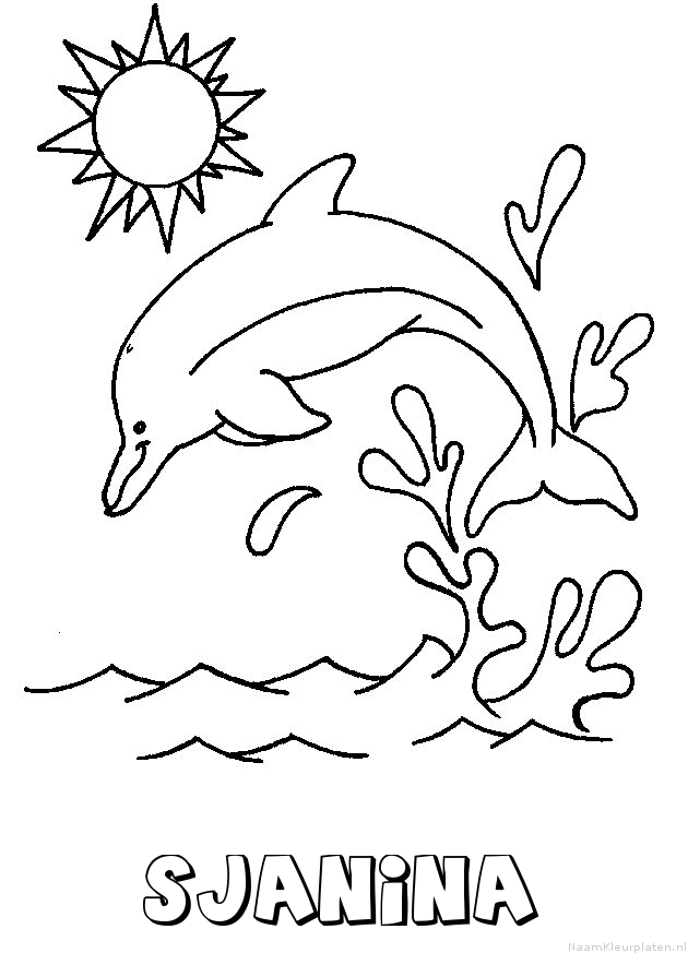 Sjanina dolfijn kleurplaat