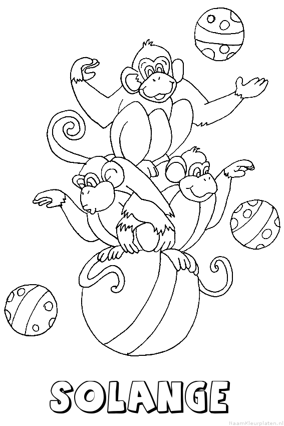 Solange apen circus kleurplaat