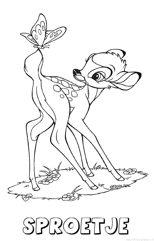 Sproetje bambi kleurplaat