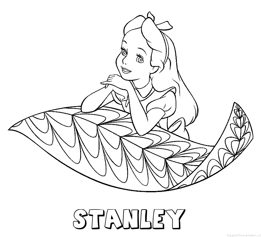 Stanley alice in wonderland kleurplaat