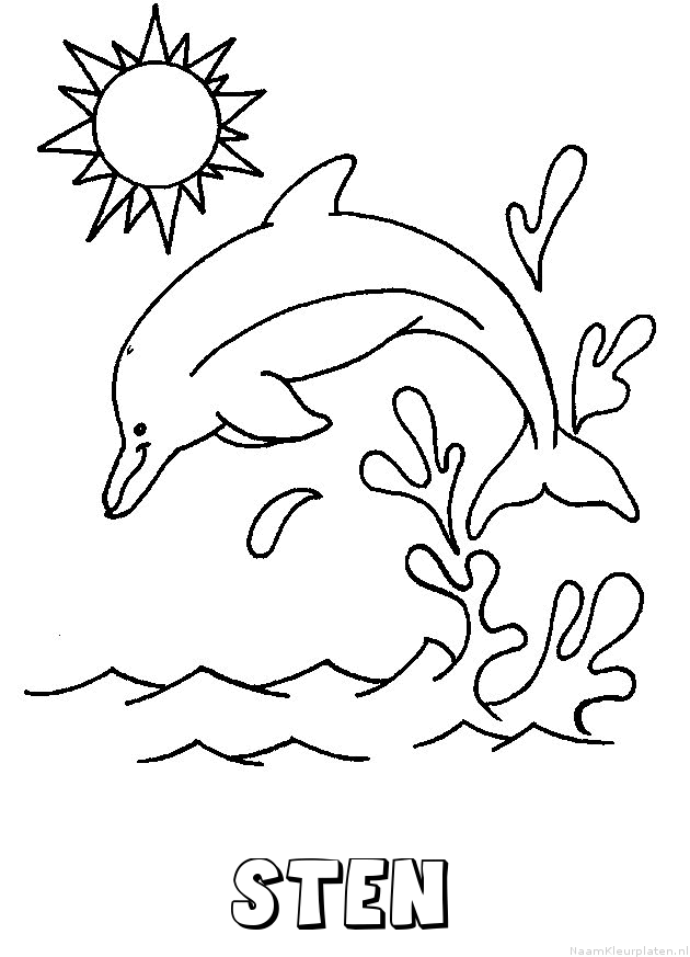 Sten dolfijn kleurplaat