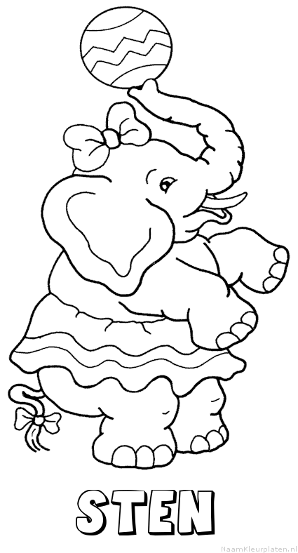 Sten olifant kleurplaat