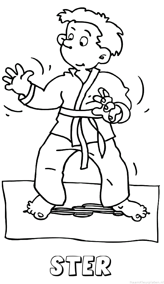Ster judo kleurplaat