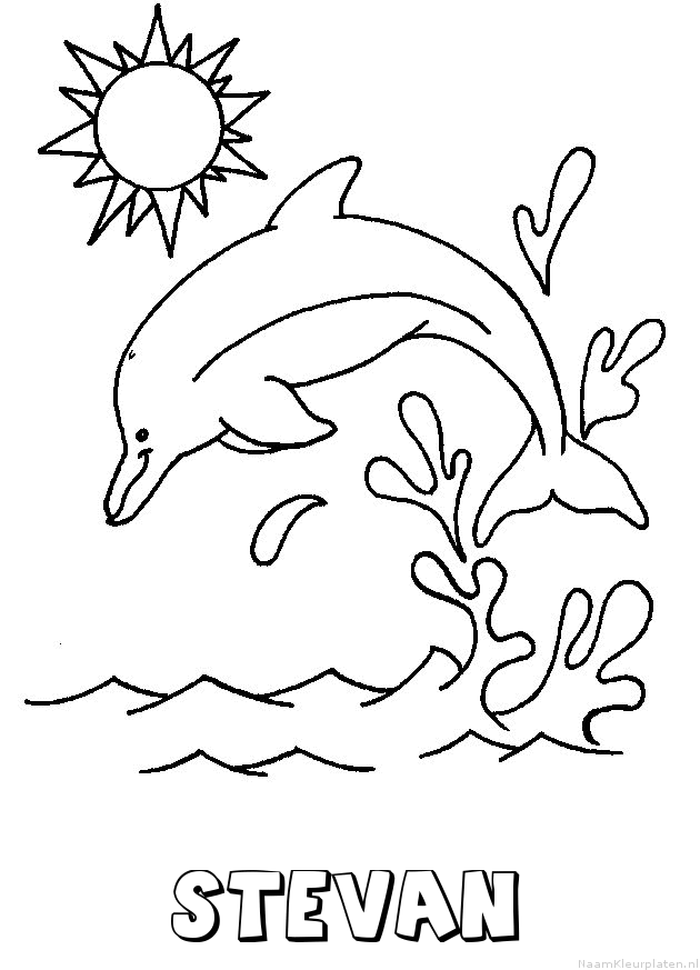 Stevan dolfijn kleurplaat