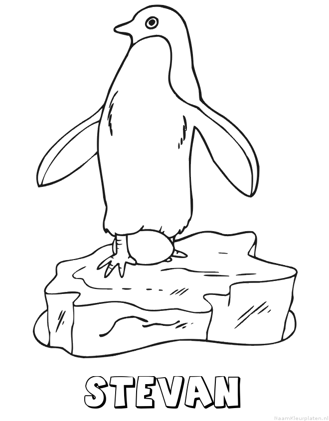 Stevan pinguin kleurplaat