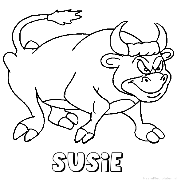 Susie stier kleurplaat