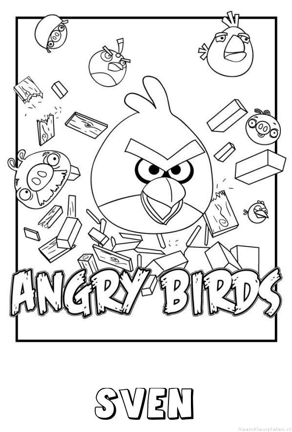 Sven angry birds kleurplaat