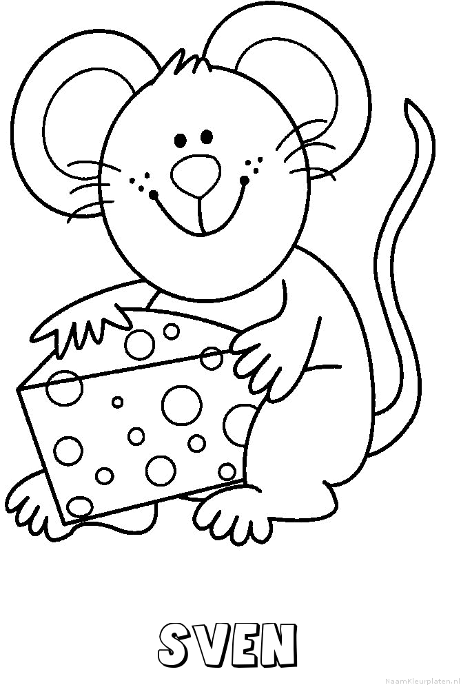Sven muis kaas kleurplaat
