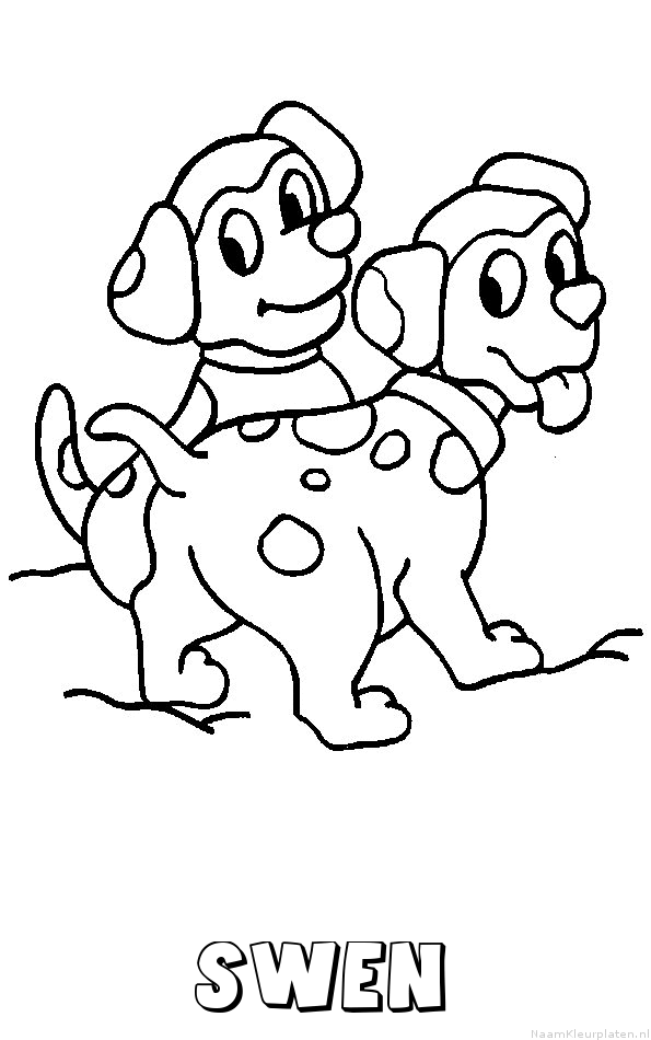 Swen hond puppies kleurplaat