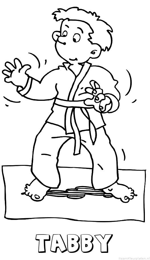 Tabby judo kleurplaat