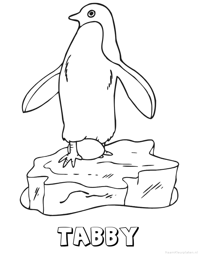 Tabby pinguin kleurplaat