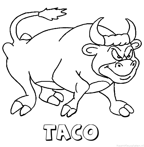 Taco stier kleurplaat