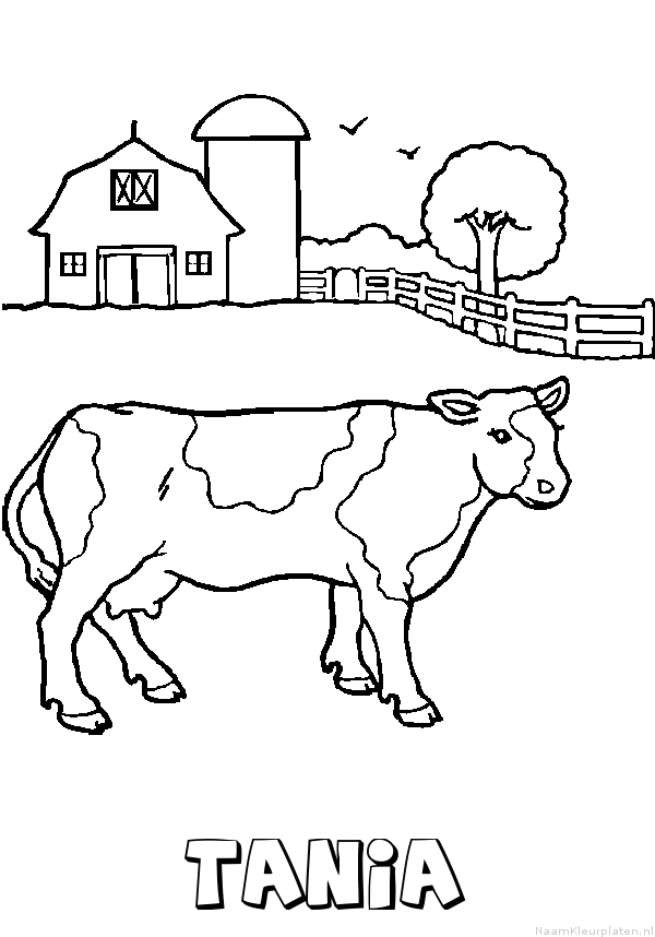 Tania koe kleurplaat
