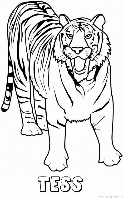 Tess tijger 2 kleurplaat